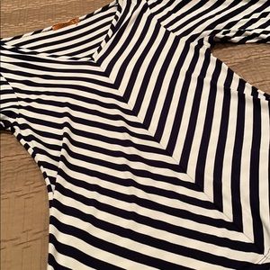 Belldini top, blk/wht striped, ringed sleeves, L